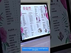 Caixa de luz de cristal A4 com ecrã