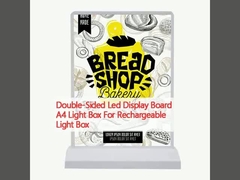 Caixa de luz A4 de tela de LED de dois lados para caixa de luz recarregável