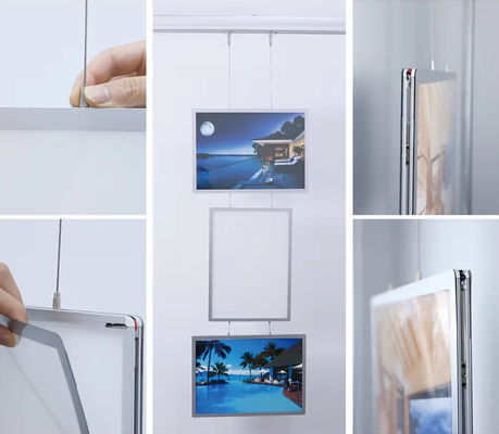 comprar Alumínio Ultra Slim Crystal Light Box Snap Clip Publicidade Backlit Cartão Frame Light Boxes Fabricação em linha