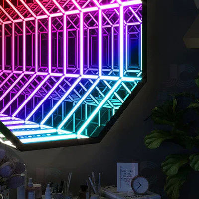 comprar 220V 3D Glass Neon Mirror Sign With Neon Tube Party Led Neon Strip Multicolor Fabricação em linha