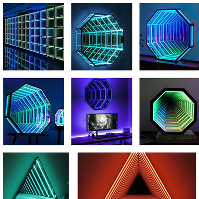 comprar 50000 horas de vida espelho sinal de néon octogono infinito LED luz de néon Fabricação em linha