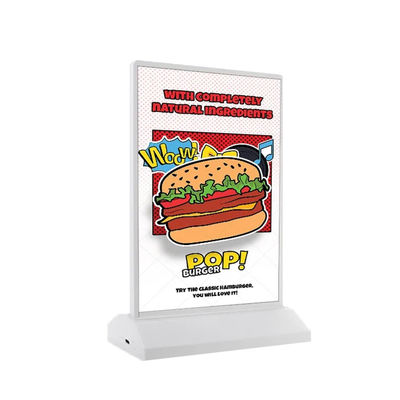 comprar Caixas de luz LED de publicidade A4 de dois lados para menu de restaurante recarregável Fabricação em linha