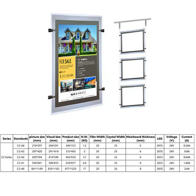 comprar Imóveis personalizados Crystal Acrylic Stand Digital Display Screen Publicidade A4 Painel Transparente Backlit Light Box Fabricação em linha