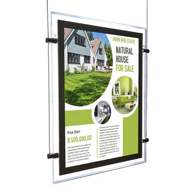 comprar Cartão Imóveis retroiluminado Folheto publicitário de janela pendente A3 A4 quadro fotográfico acrílico Led Display Light Box Fabricação em linha