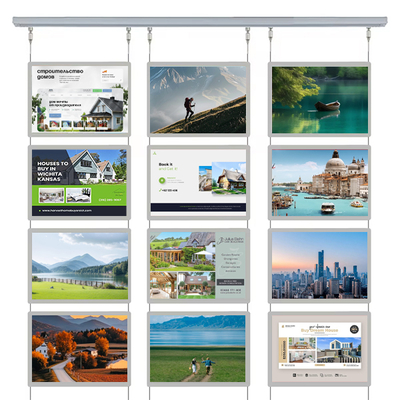 comprar Caixa de luz de cristal suspenso horizontal 210 x 297 mm Painel de exibição de painel de sinalização LED Fabricação em linha