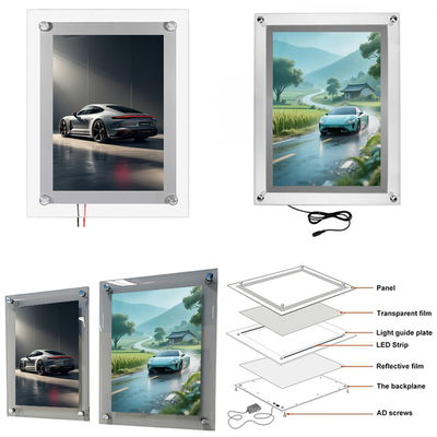 comprar Caixa de luz LED de vidro durável para publicidade interna e externa Fabricação em linha