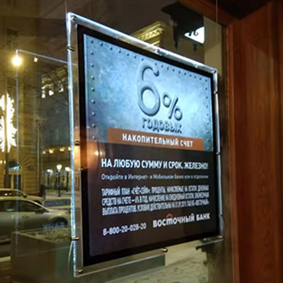 Advertising Crystal Light Box 240V Led Sign Board para Exposição de Restaurante