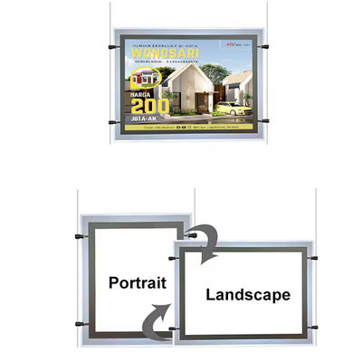 Caixa de luz retroiluminada personalizada com quadro de cristal LED Ultra Slim Caixa de luz de publicidade exterior