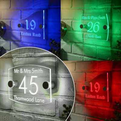 Número de casa LED sinalização acrílica publicidade sinalização de escritório porta placa de hotel porta