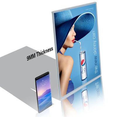 A1/A2/A3/A4 Vidro LED Ultra Thin Lightbox Display Alumínio Advertising Poster Frame